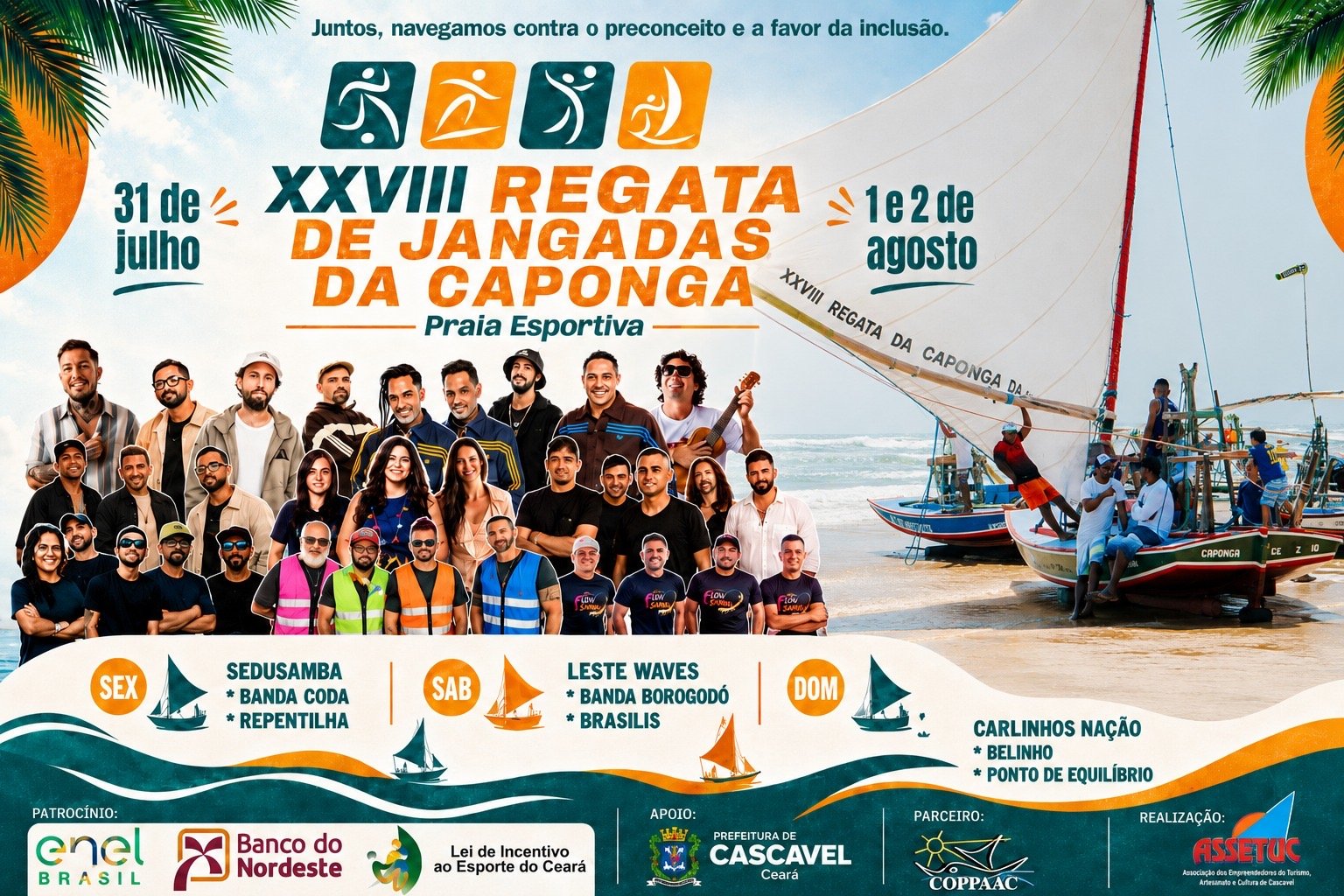 ASSETUC lança XXVIII Regata de Jangadas da Caponga com lual na Praia do Balbino